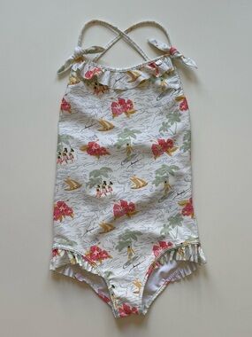 Bonpoint Girls Abbie Printed One-Piece Swimsuit - Size 10Y